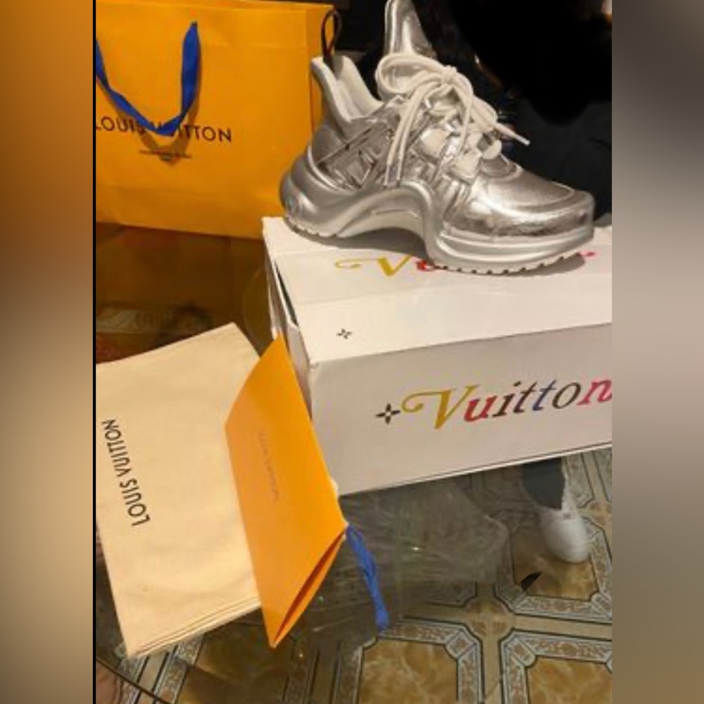 Sliver Sneakers Brand New never worn still in  Box $1000.00 unisex can ship NOW